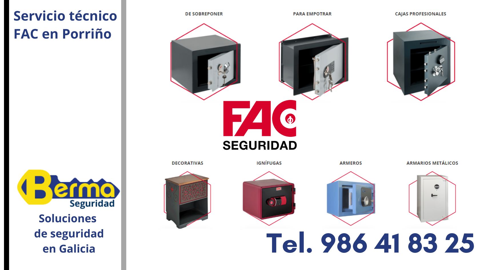 servicio técnico cajas fuertes FAC en Porriño con Berma seguridad